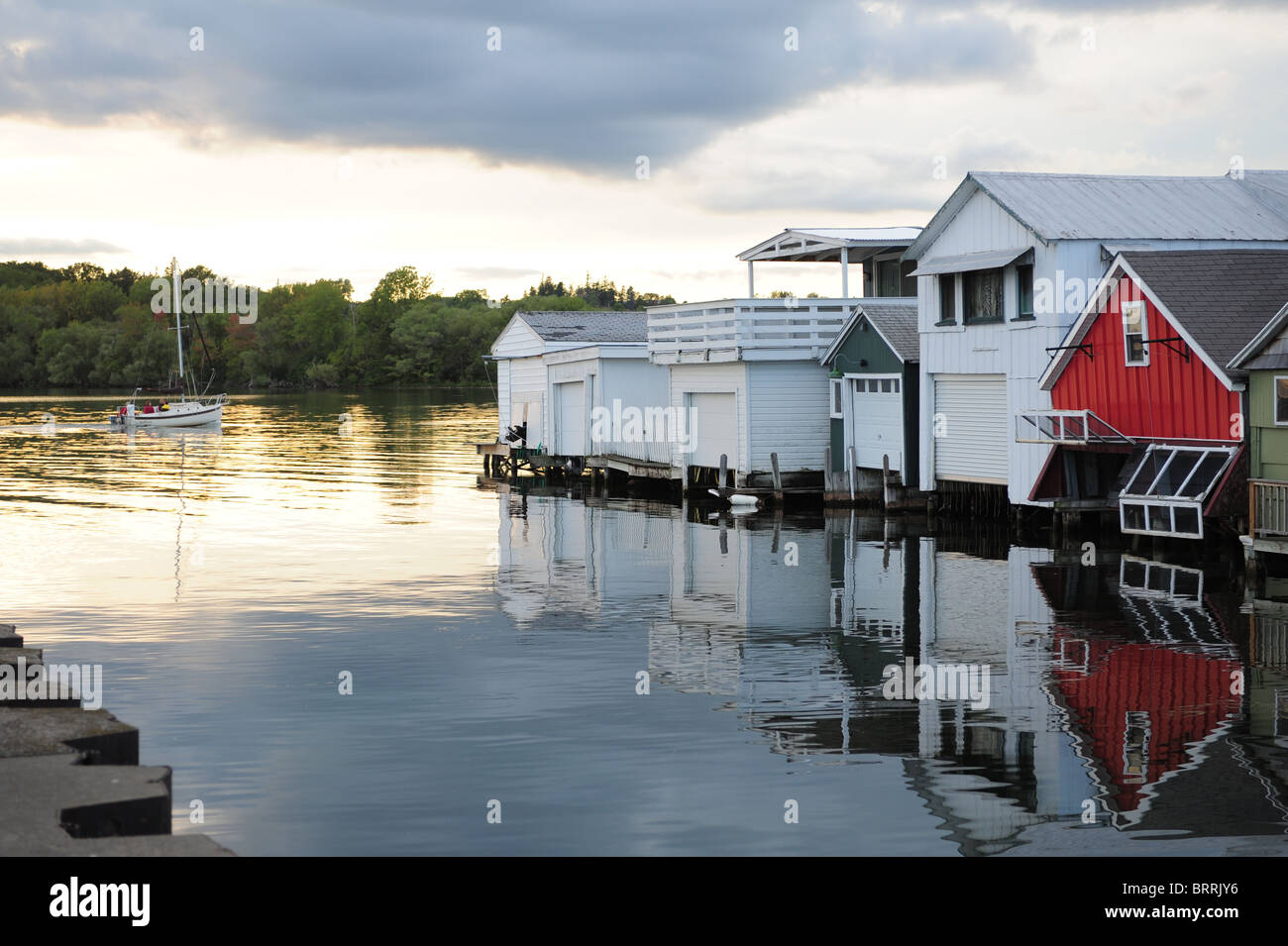 USA New York NY Canandaigua Region der Finger Lakes - Hausboote am See Hafen Stockfoto
