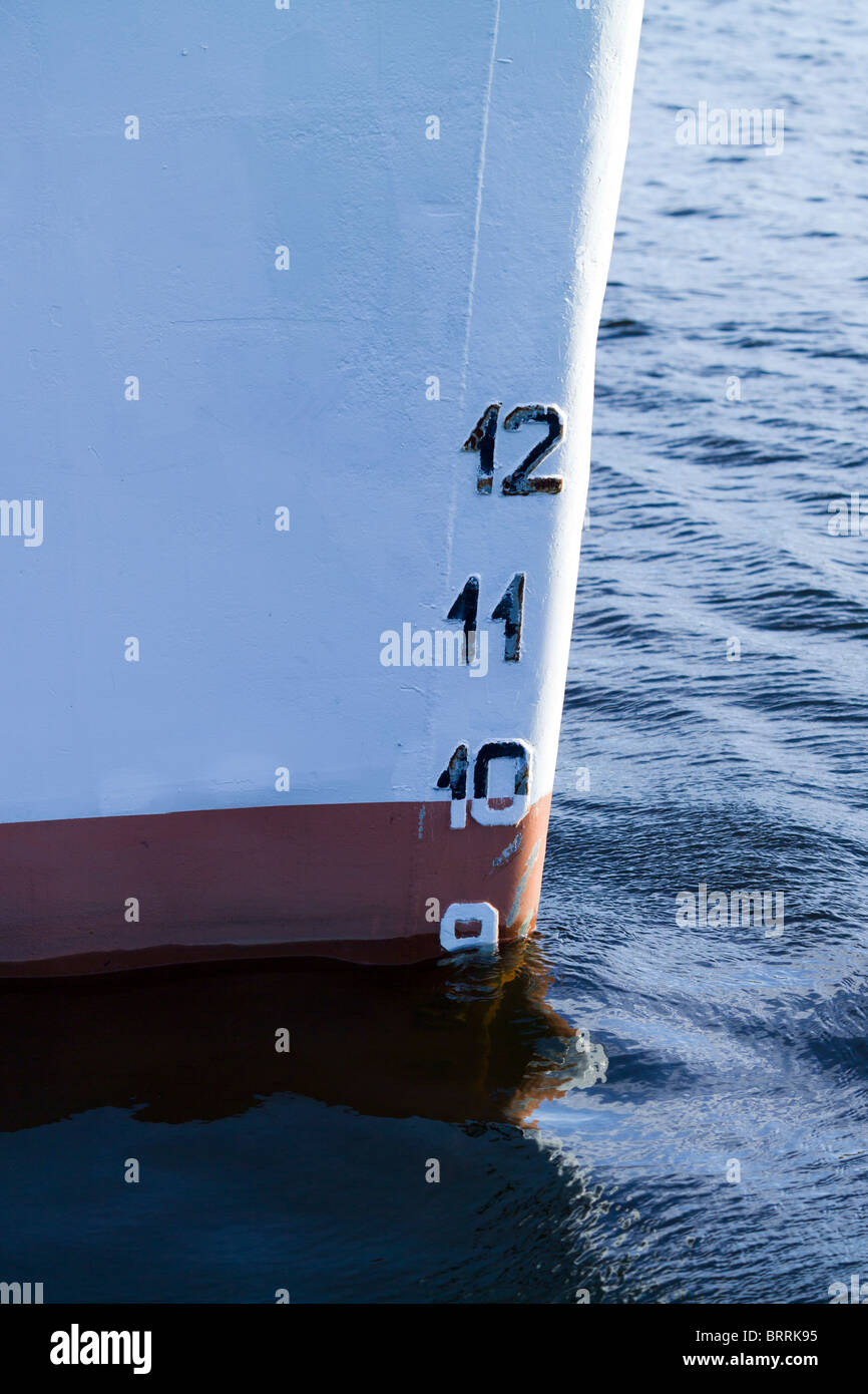 Schiffe zu beugen, zeigt der Plimsoll Tiefenbegrenzer Stockfoto