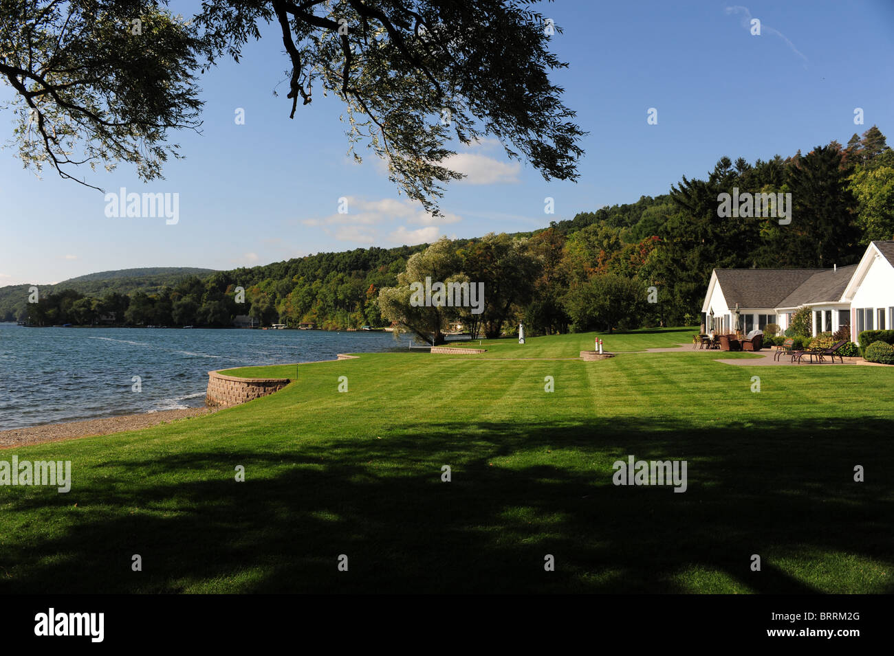 USA New York NY Canandaigua Region der Finger Lakes - Haus am See entlang Stockfoto