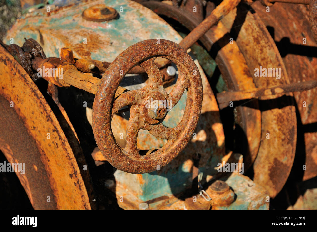 Rusty Fanggeräte, Loctudy, Briattany, Frankreich Stockfoto