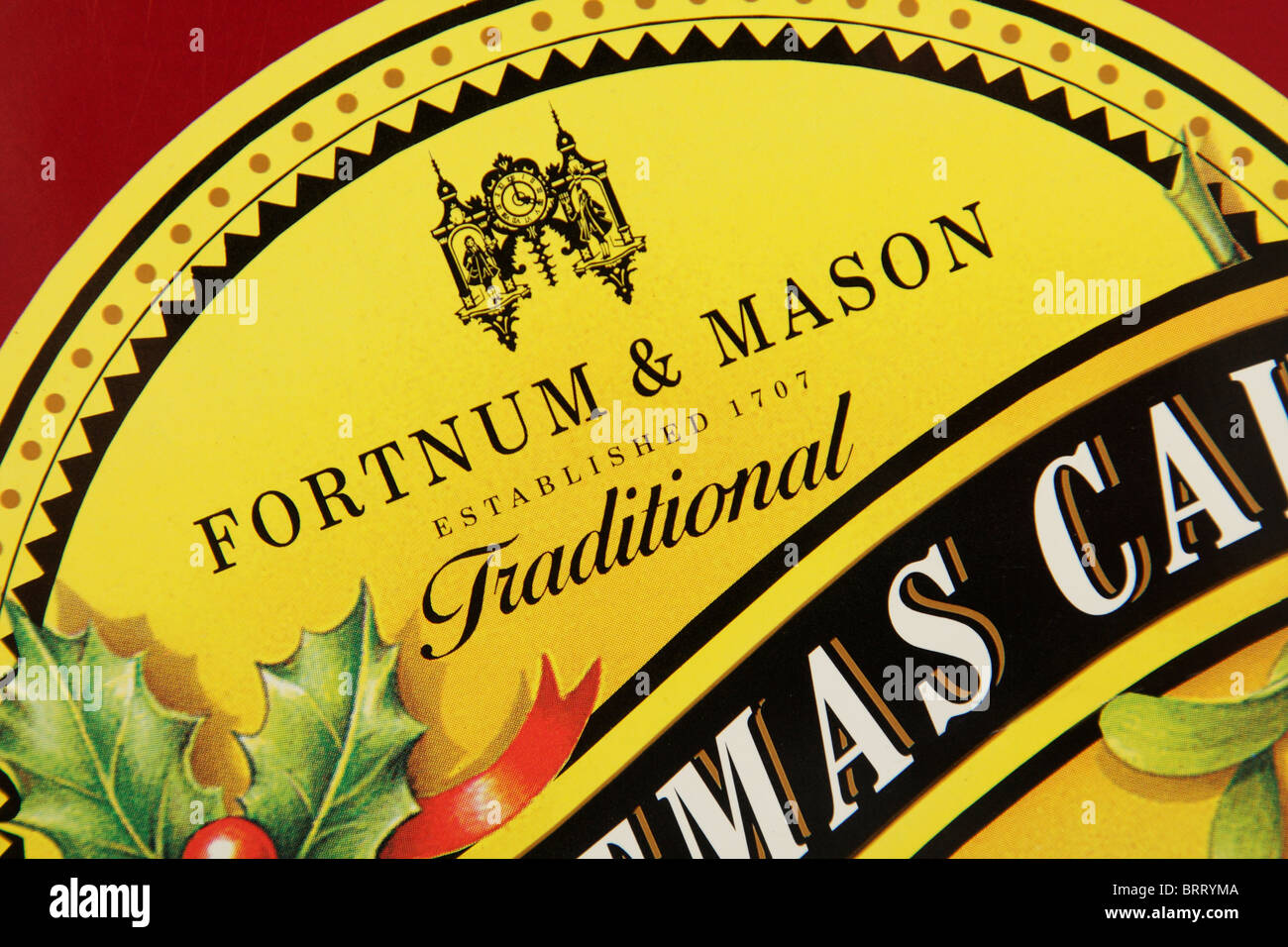 Ein Fortnum & Mason Weihnachtskuchen. Stockfoto