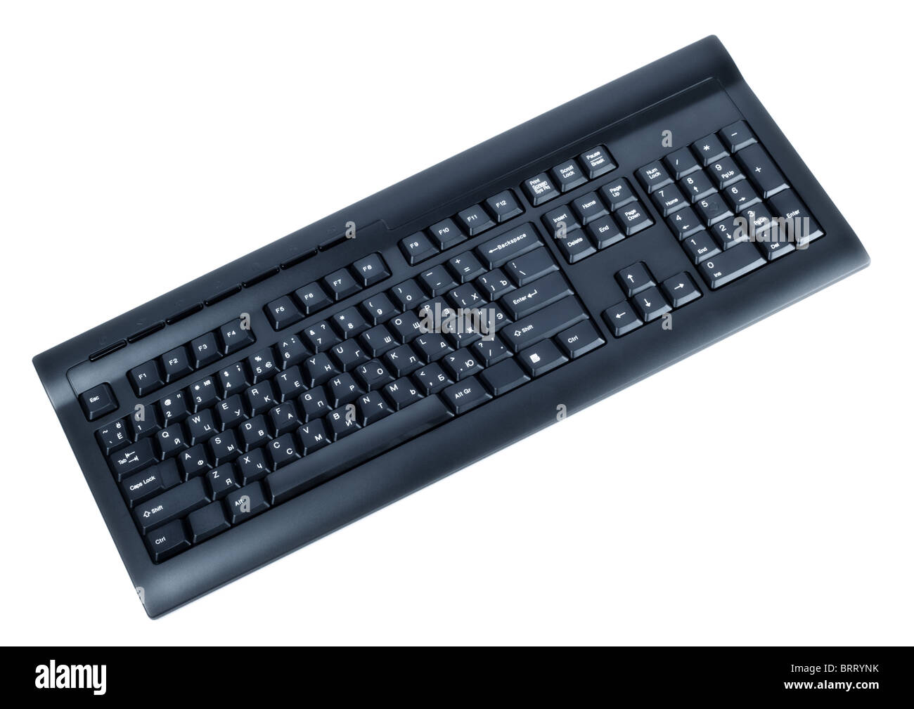 drahtlose Computer-Tastatur, die isoliert auf weiss Stockfoto