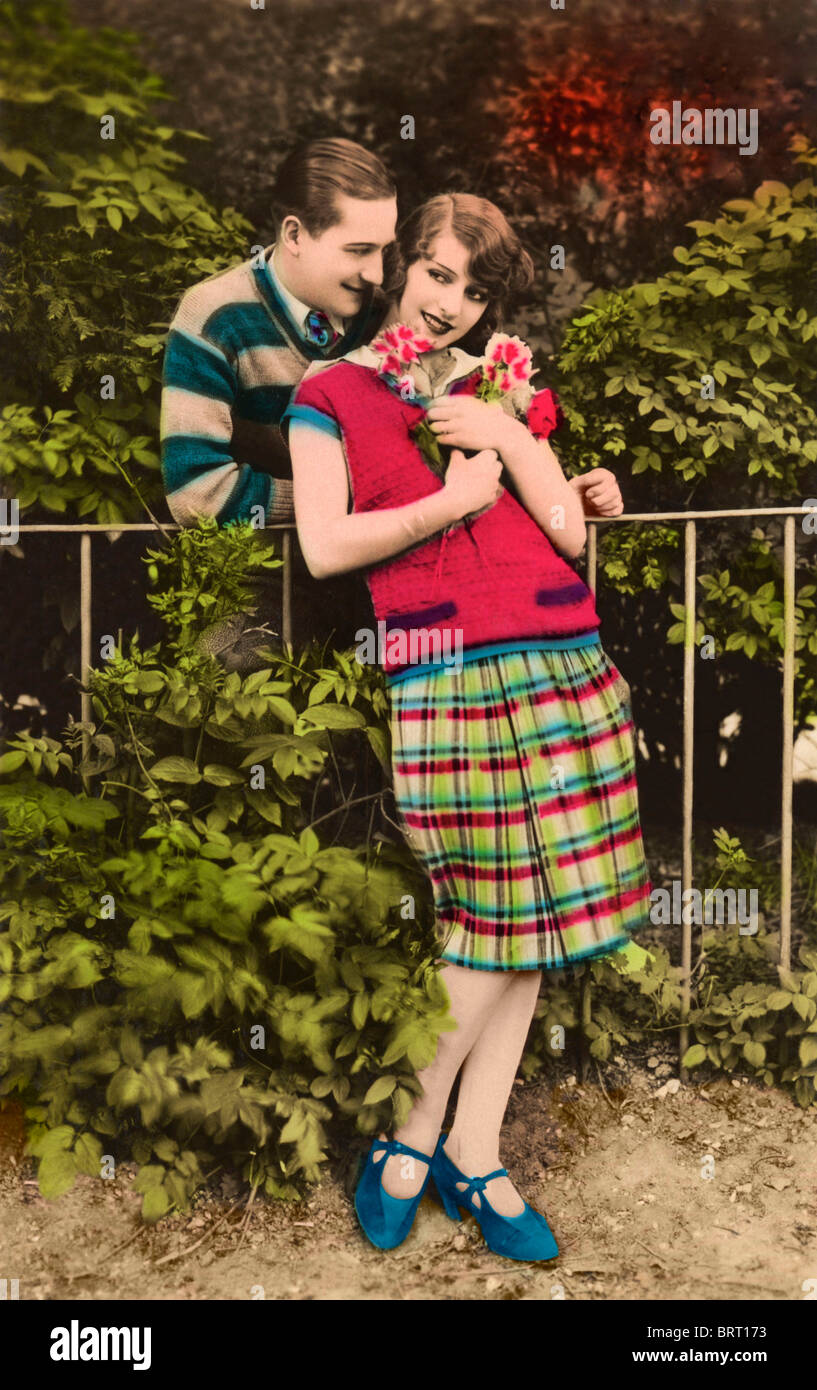 Flirten Sie, historisches Foto, um 1922 Stockfoto