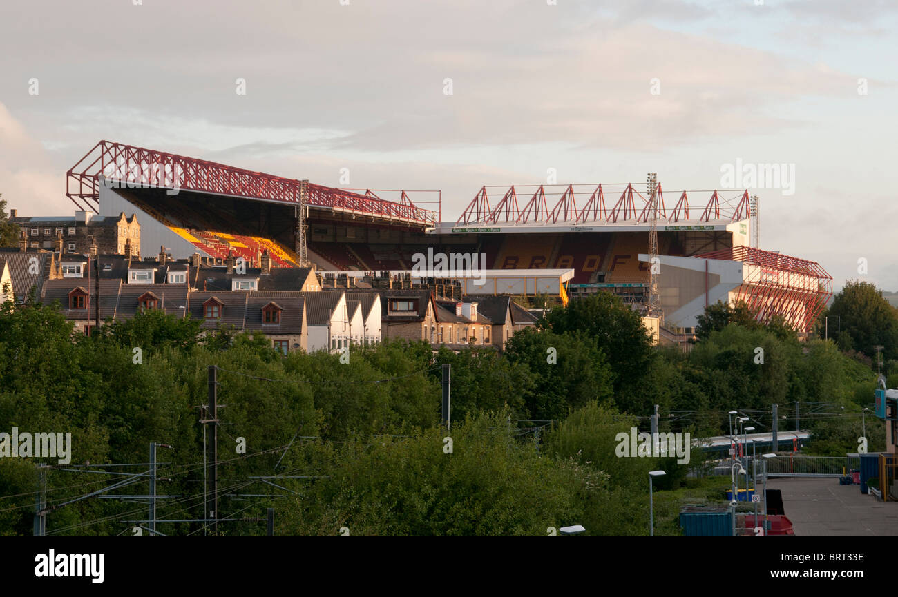 Tal Parade der Heimat von Bradford City Football Club. Stockfoto