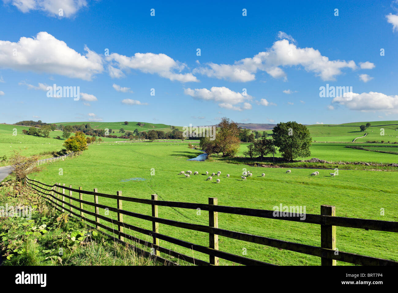 Landschaft zwischen Airton und Hetton, Wharfedale, Yorkshire Dales National Park, England, Vereinigtes Königreich Stockfoto