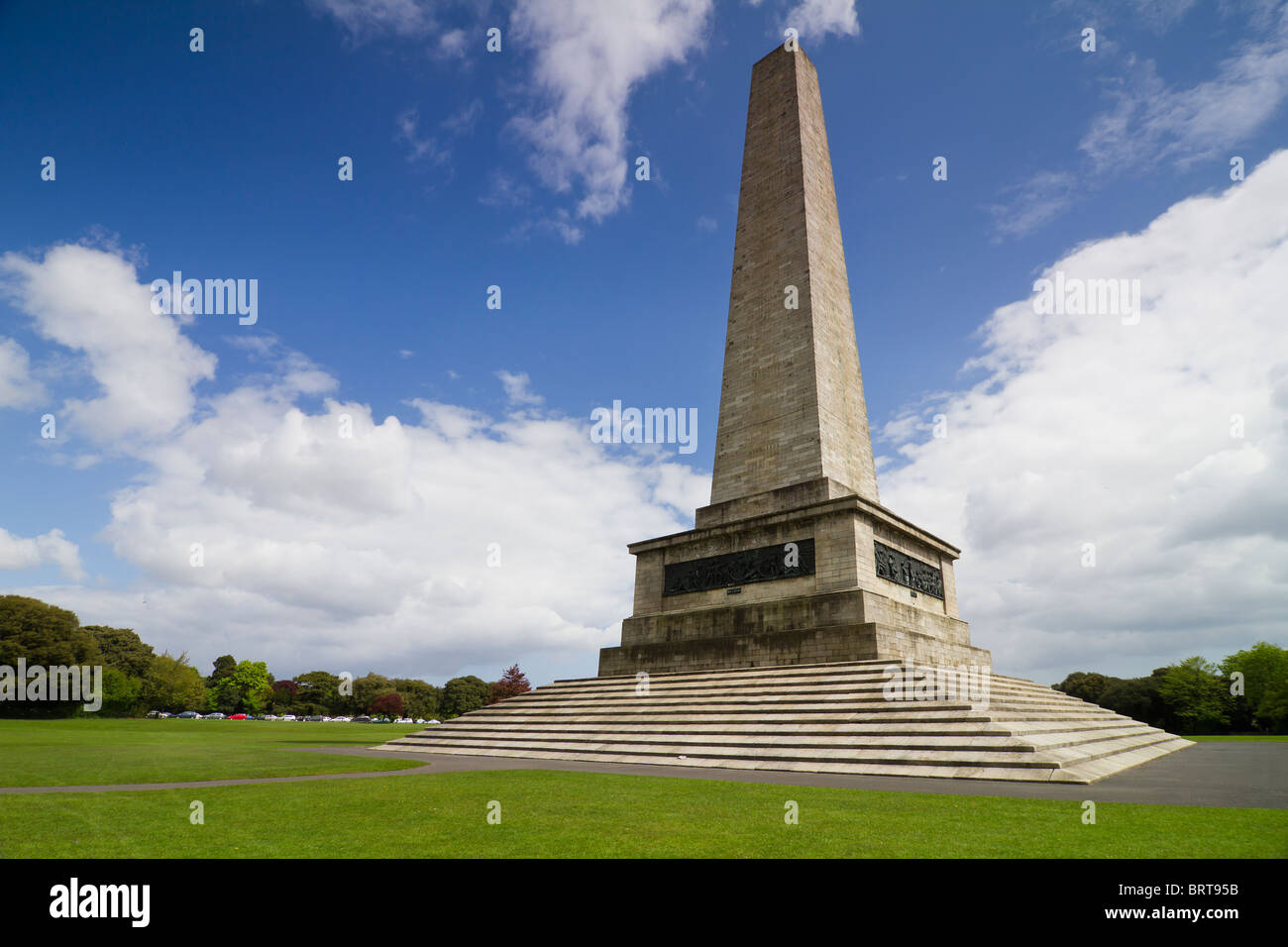 Wellington Testimonial ist 62 m hohen Obelisken befindet sich im Phoenix Park, Dublin, Irland. Stockfoto