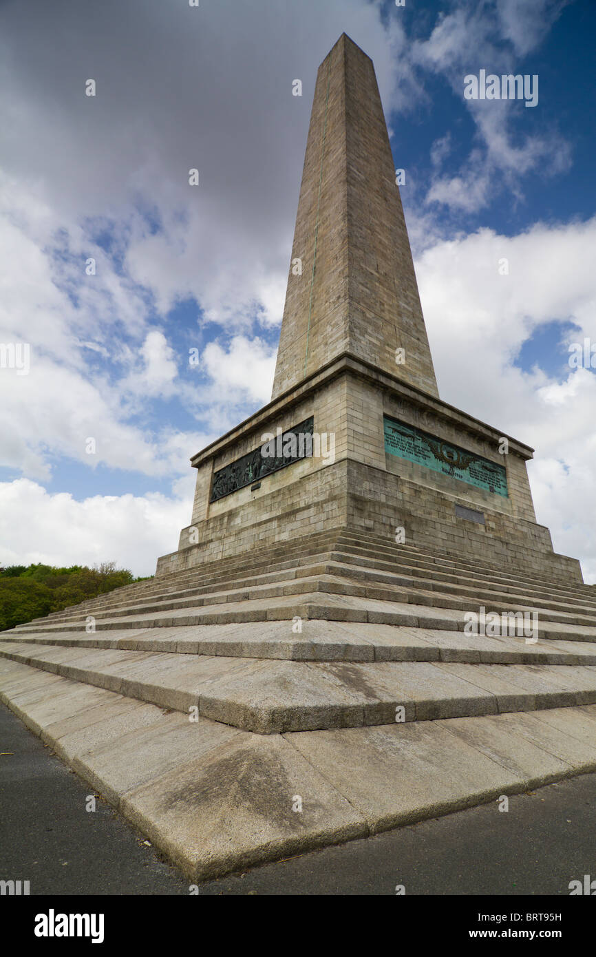 Wellington Testimonial ist 62 m hohen Obelisken befindet sich im Phoenix Park, Dublin, Irland. Stockfoto