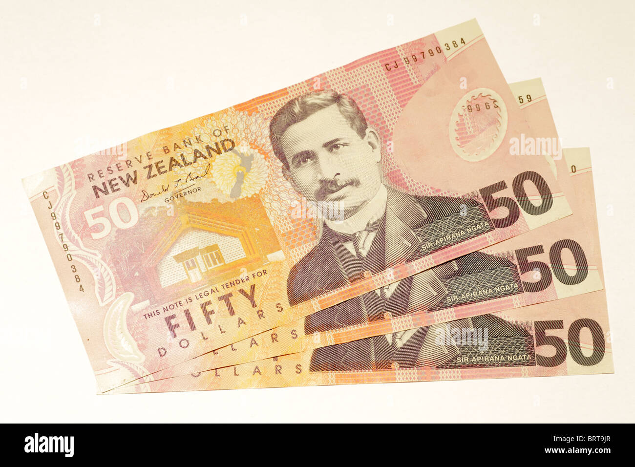New Zealand 50 Dollar $ Banknoten Sir Apirana Ngata Porträt Stockfoto