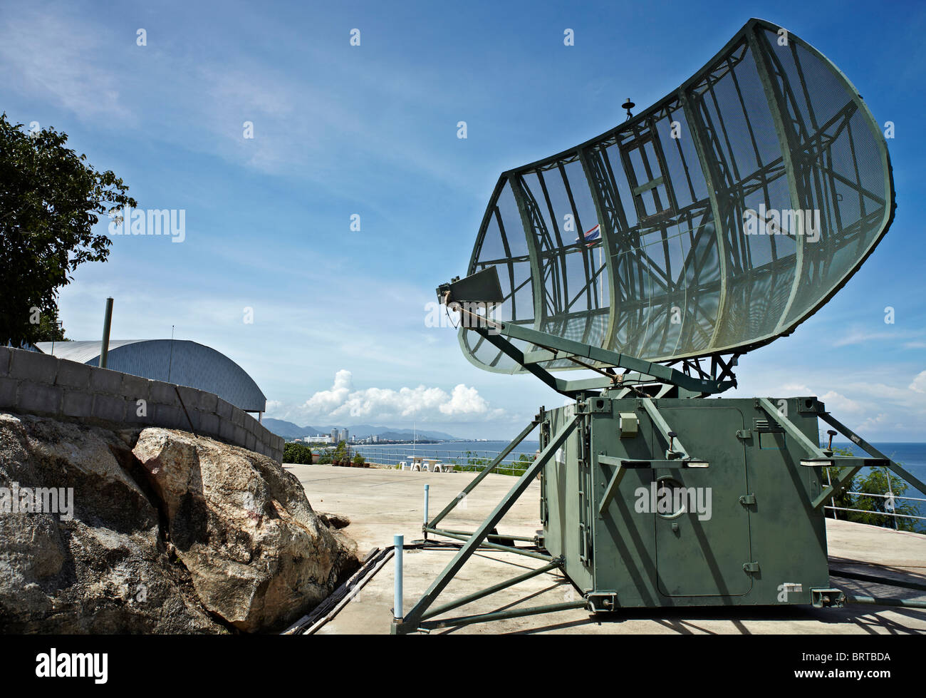 Militärische Radarstation Thailand Küstenverteidigung. Thailand S. E. Asien Stockfoto