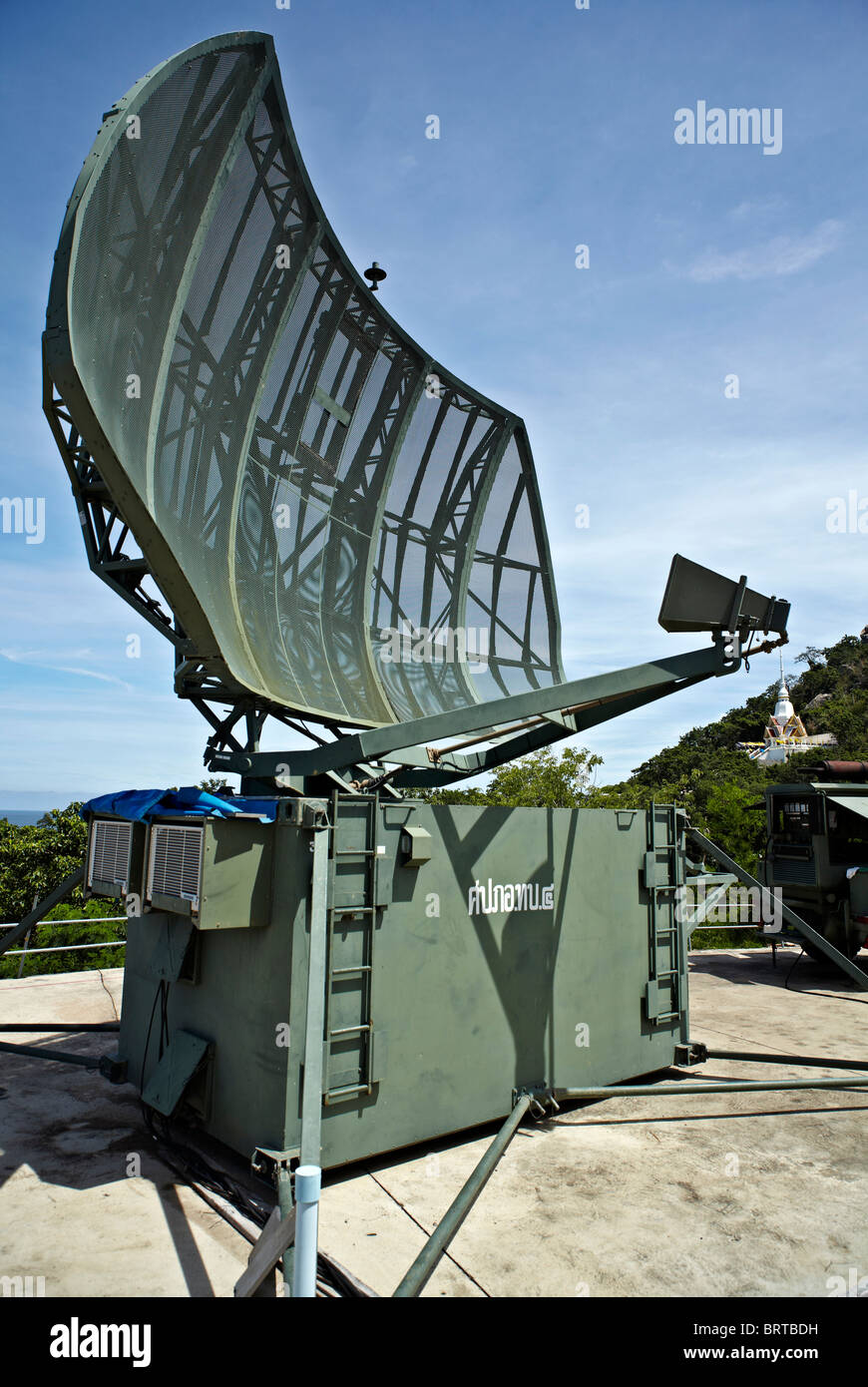 Militärische Radarstation Thailand Küstenverteidigung. Thailand S. E. Asien Stockfoto