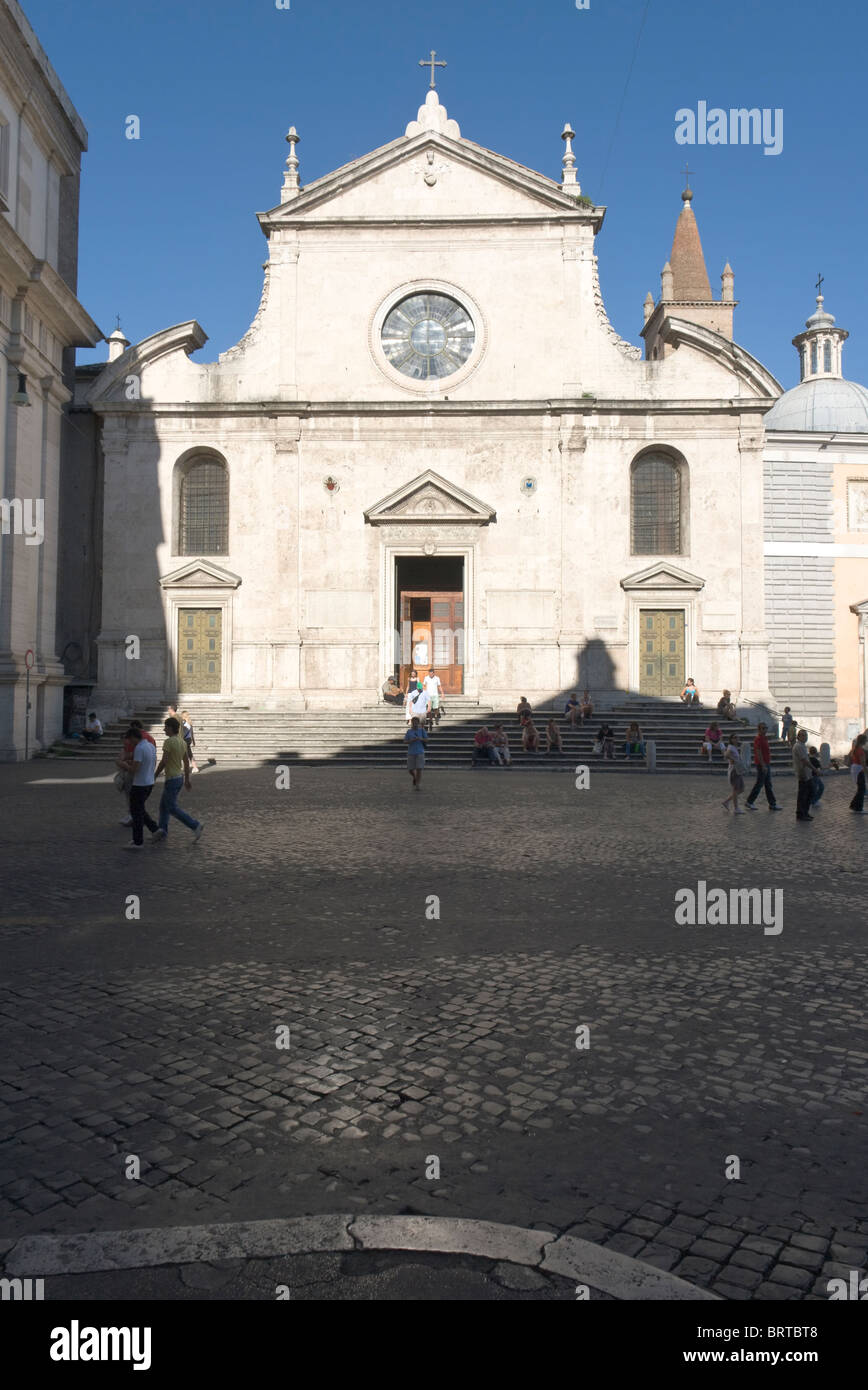 Santa Maria del Popolo, Piazza del Popolo, Rom Stockfoto