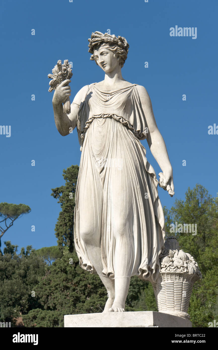 Allegorie des Sommers, Piazza del Popolo, Rom Stockfoto
