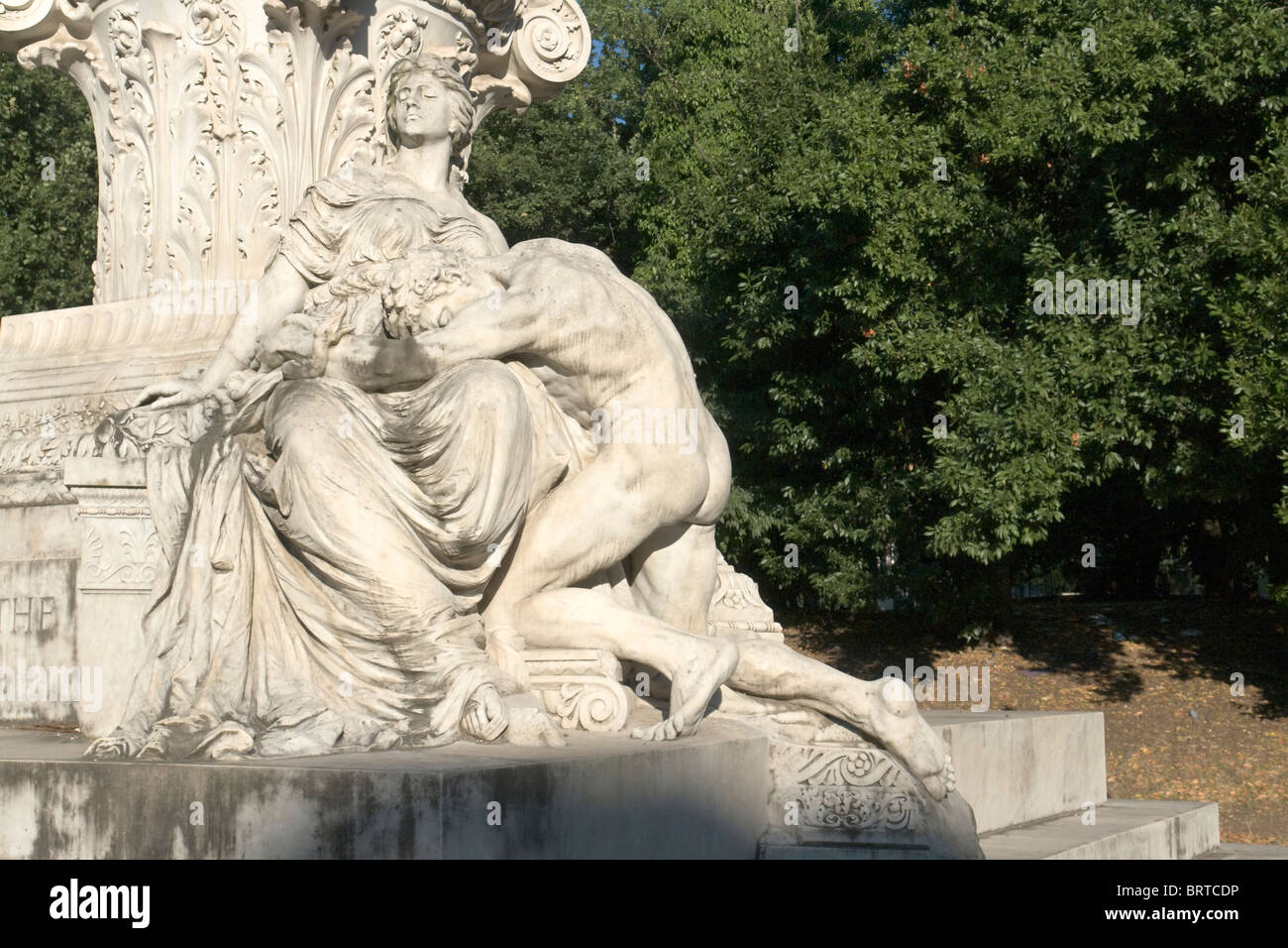 Detail des Denkmals für Goethe, Villa Borghese, Rom Stockfoto