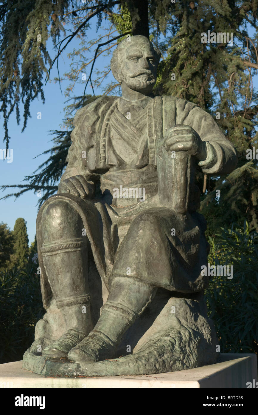 Bronzestatue von Petar Njegos im Park Villa Borghese, Rom Stockfoto