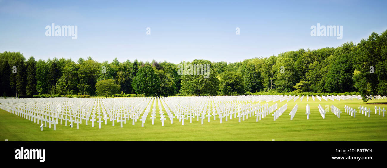 Dem amerikanischen WW2-Friedhof von Ardennen in Belgien Stockfoto