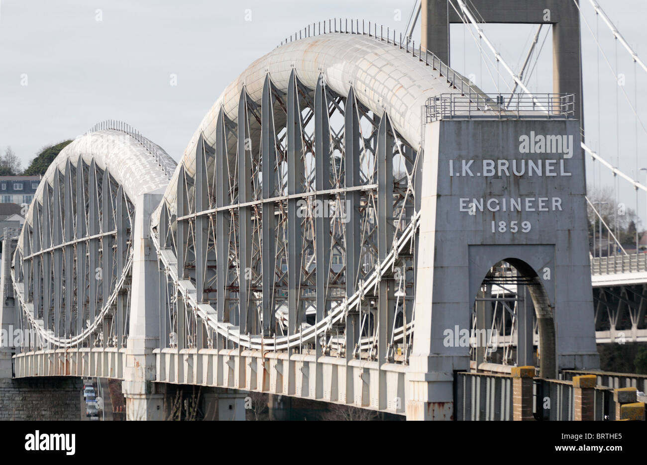 Brunel königliche Albert Brücke über den River Tamar Verbindungslinie Devon und Cornwall ehemals großen Westbahn Stockfoto