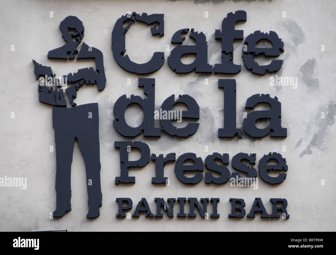 Cafe De La Presse Café in Danzig, Polen. Stockfoto