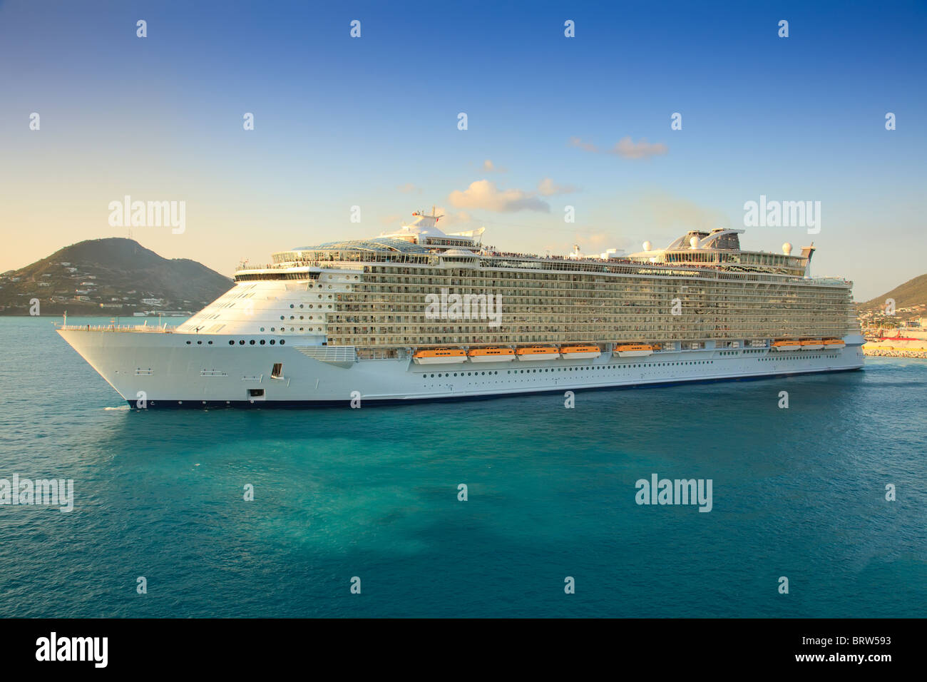 Kreuzfahrtschiff in St. Maarten, Caribbean Stockfoto