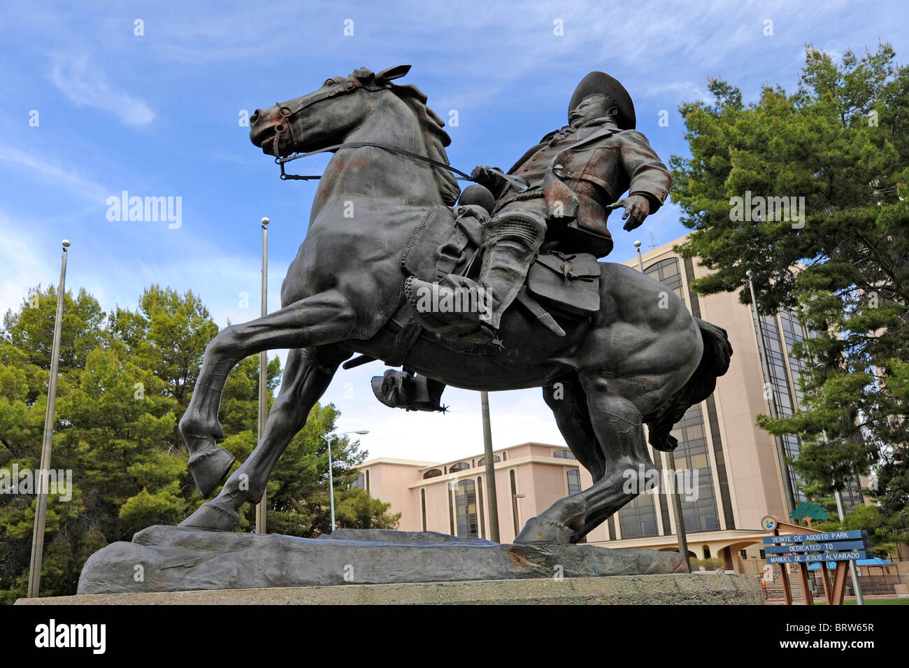 In Freundschaft Statue General Francisco Villa Downtown Tucson Arizona Stockfoto