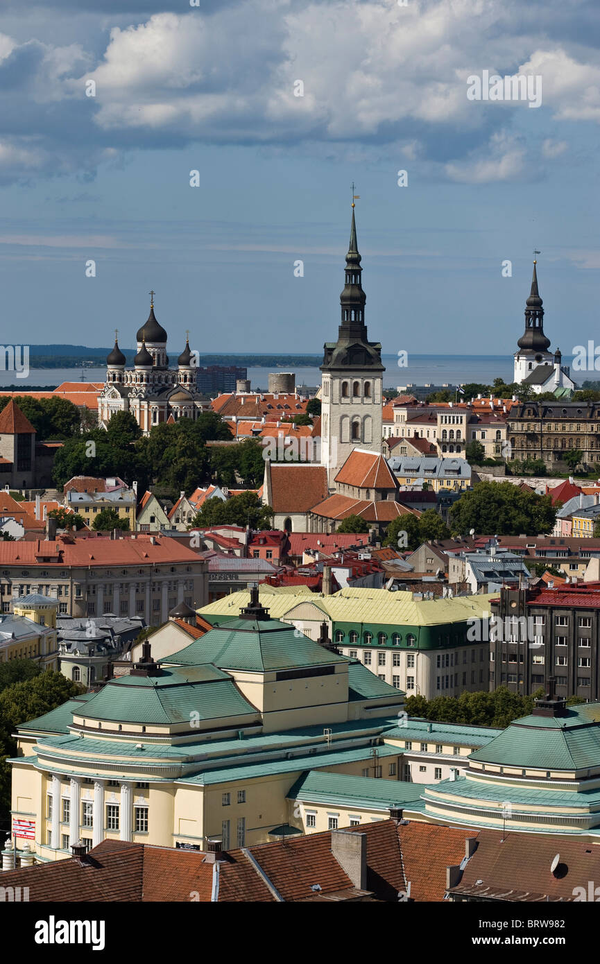 Stadtbild, Alexander Nevski Cathedal, Niguliste Kirche und Kathedrale, Tallinn, Estland, Baltikum Stockfoto