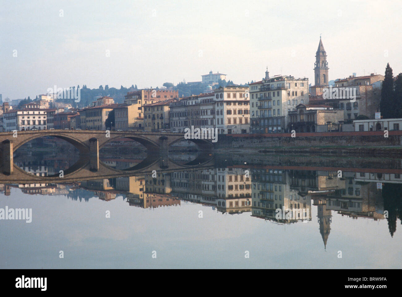 Panorama am Fluss Arno, Florenz, Toskana, Italien, Europa Stockfoto