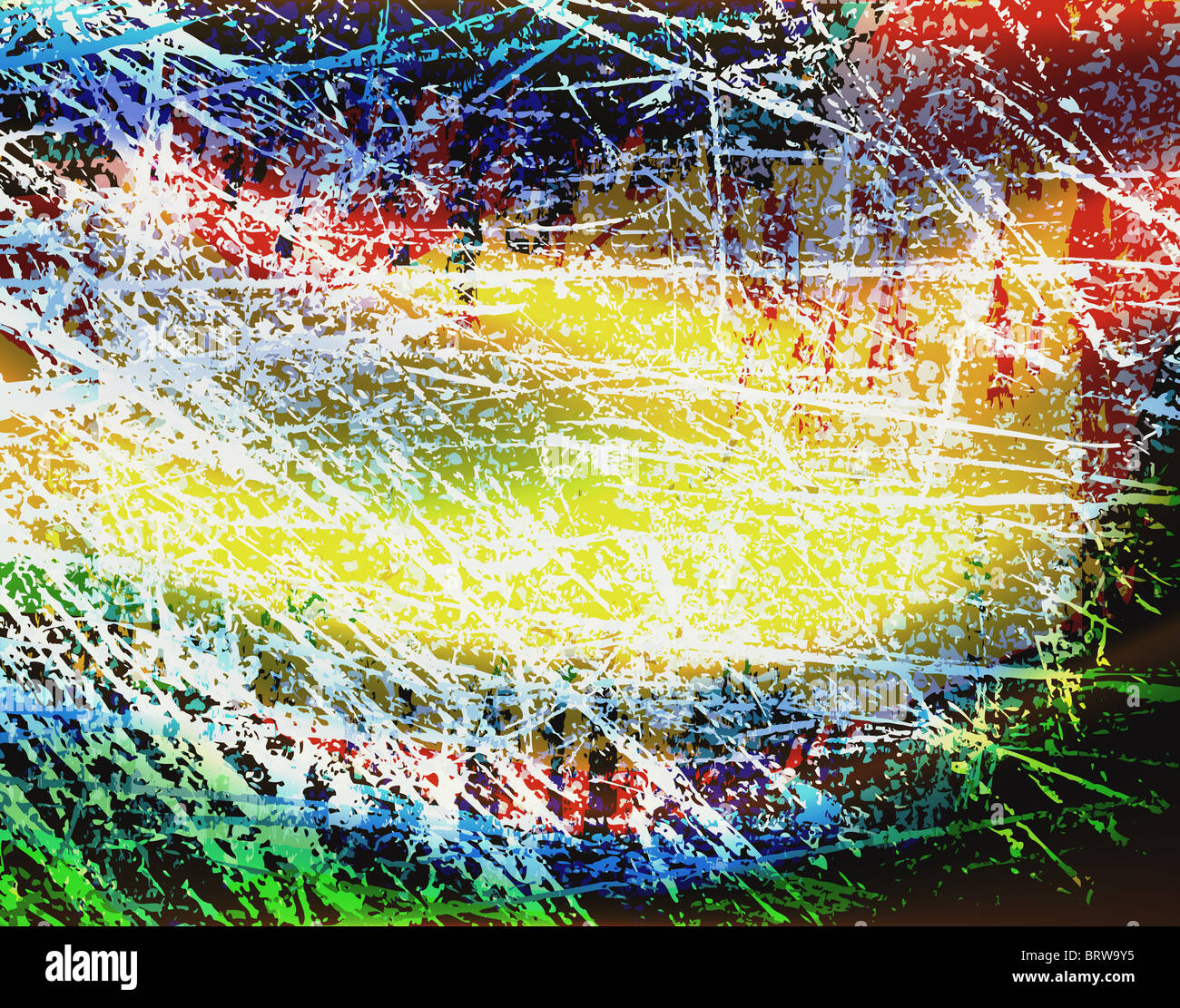 Abstrakte Hintergrunddesign stark zerkratzt Farben Stockfoto