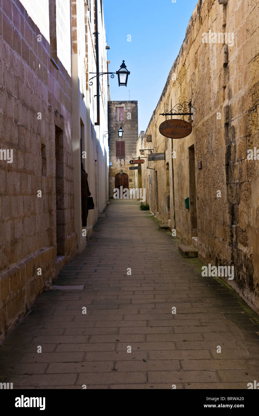 Alte Gasse in der Zitadelle in Victoria, Rabat, Gozo, Malta, Europa Stockfoto