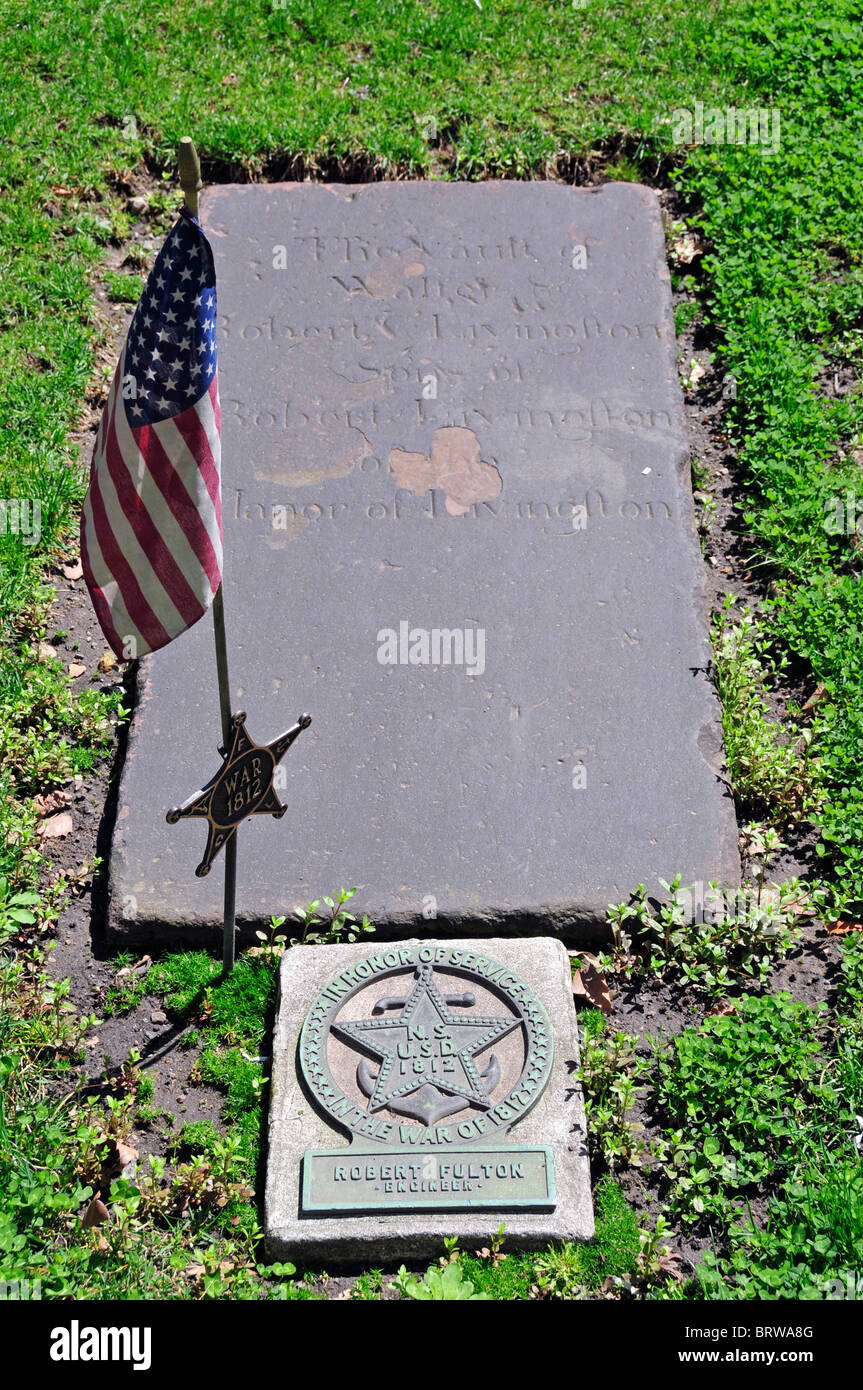 Grab von Robert Fulton, 1765-1815, bekannte Persönlichkeit aus der Geschichte von der Gründung der USA Stockfoto