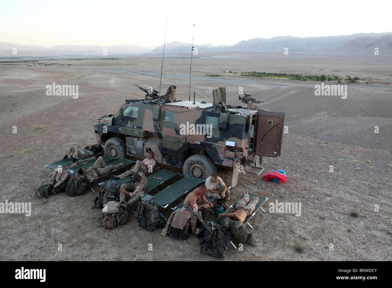 Letzten Patrouille der niederländischen Soldaten in Afghanistan Stockfoto