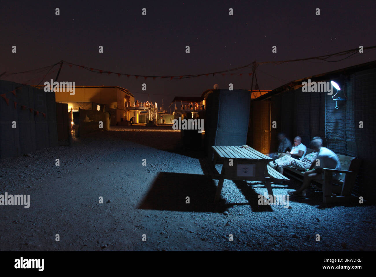 Gedimmtes Licht im Kamp Holland (Afghanistan) Stockfoto