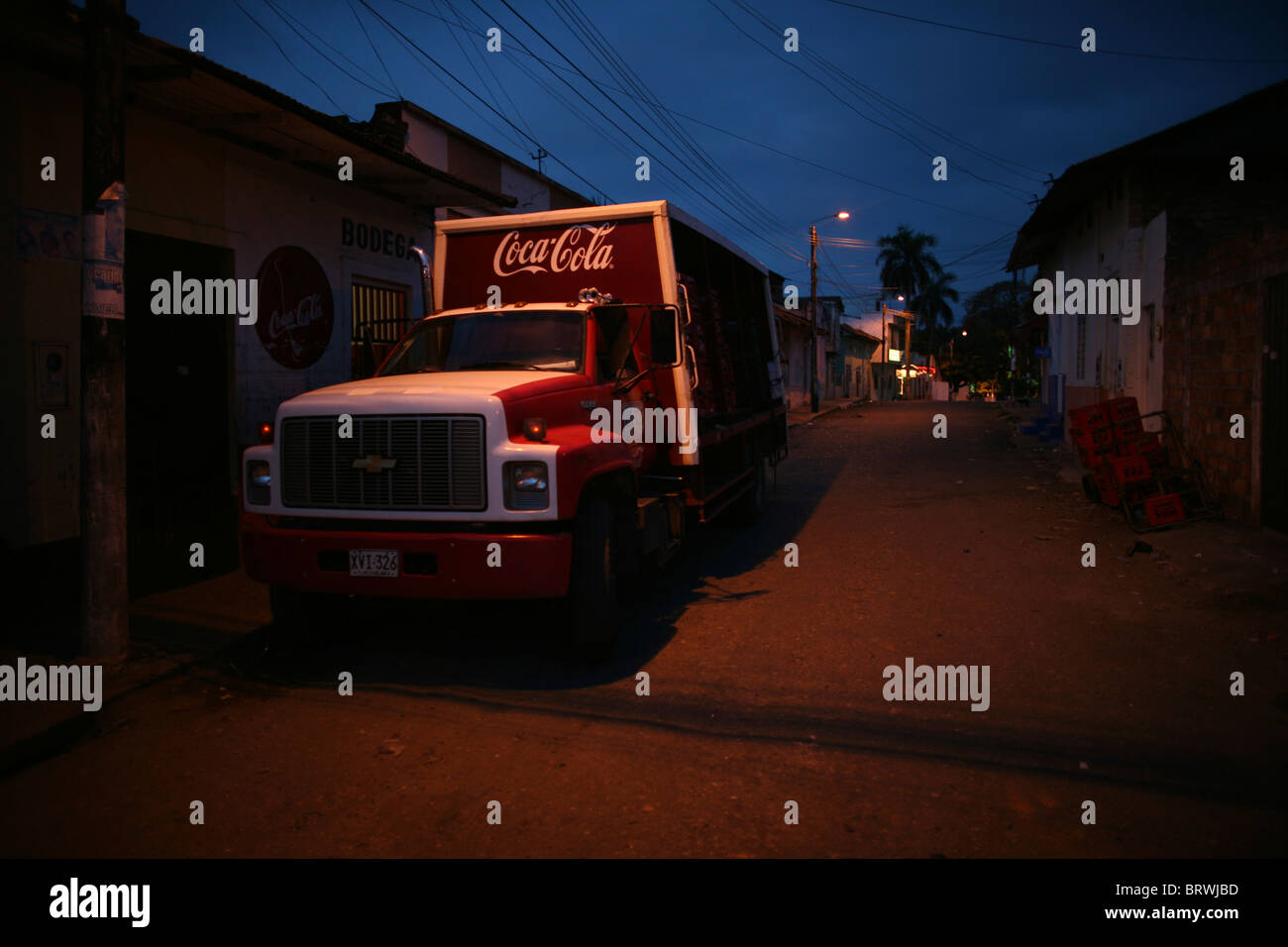 Coca Cola Truck in Kolumbien Stockfoto