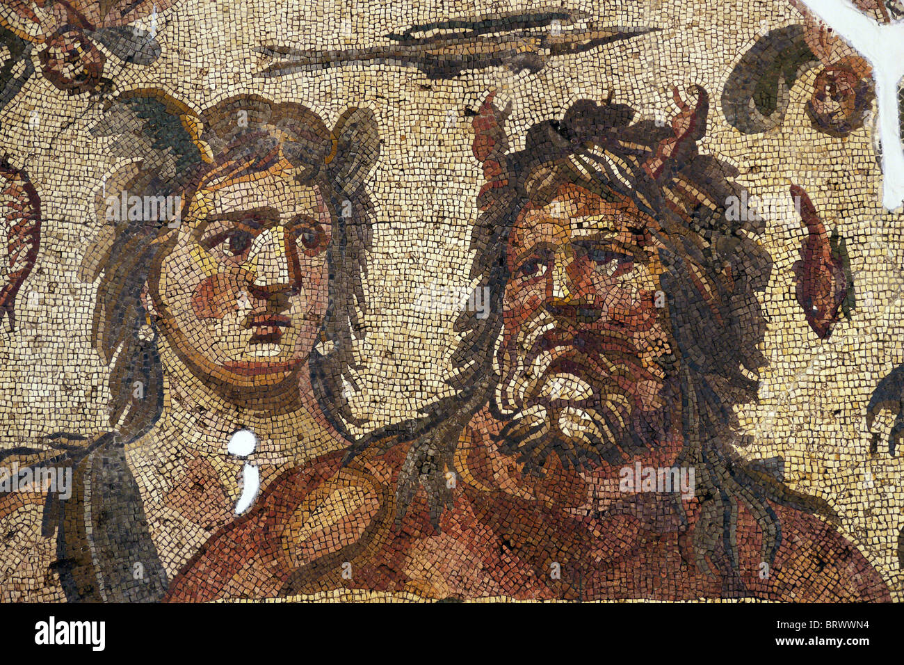 Türkei-Römische Mosaiken in das Museum für Archäologie in Antakya (früher Antiochia) in der Provinz Hatay. Foto: Sean Sprague Stockfoto
