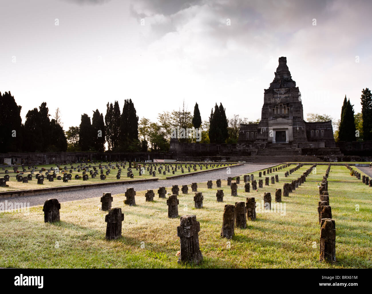 Friedhof in Crespi d ' Adda, Italien. UNESCO-Welterbe. Stockfoto