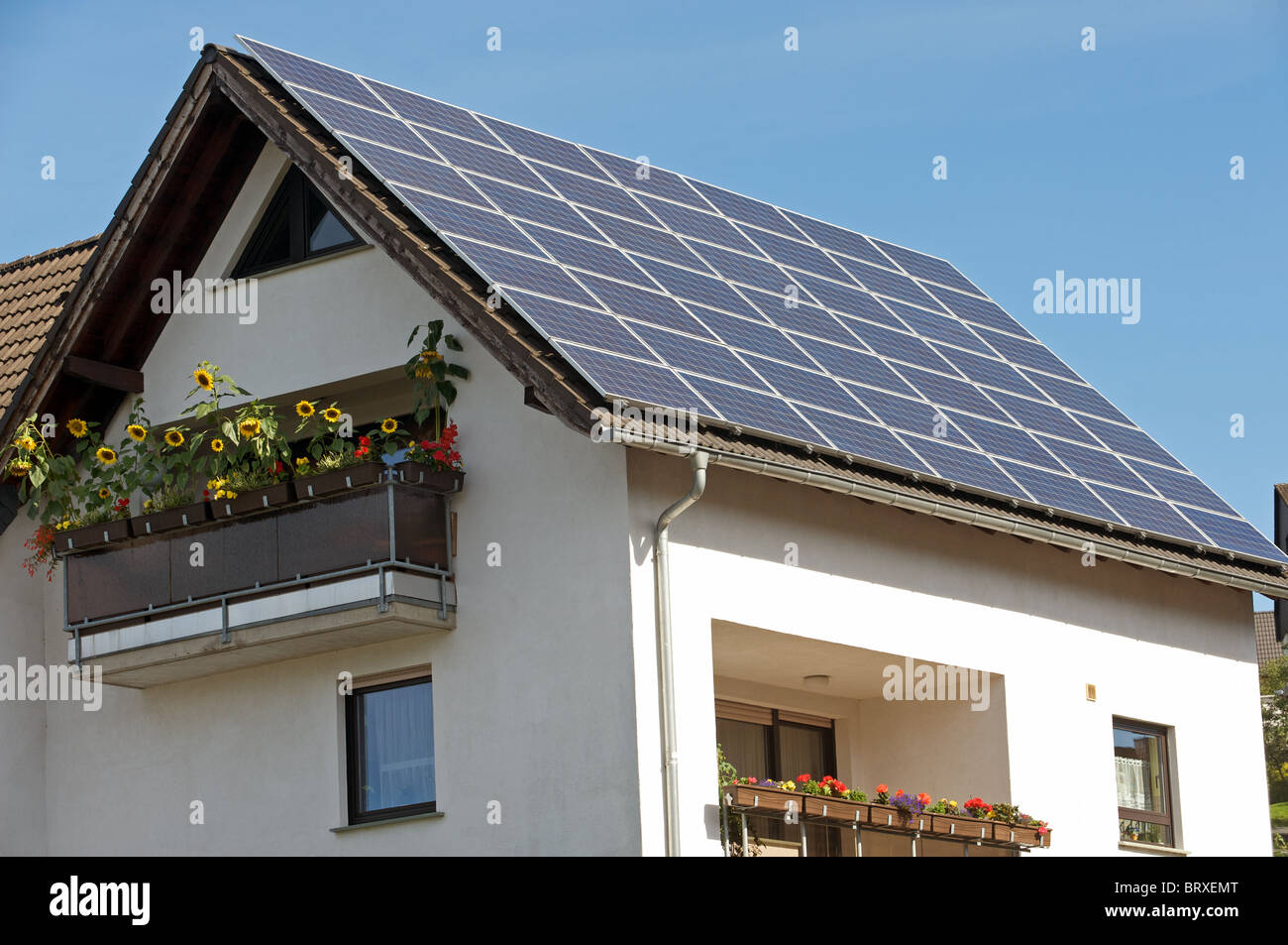 Solar-Energie-Haus Stockfoto