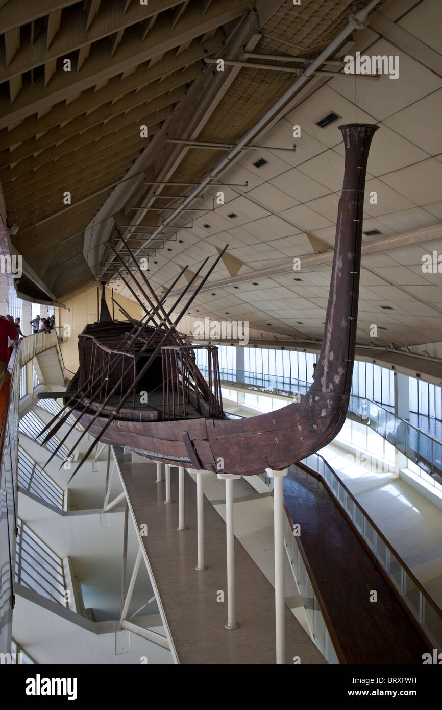 Das Cheops Sonnenbarke Schiff Museum, Giza, Ägypten. Stockfoto