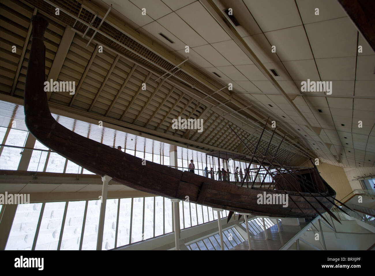 Das Cheops Sonnenbarke Schiff Museum, Giza, Ägypten. Stockfoto