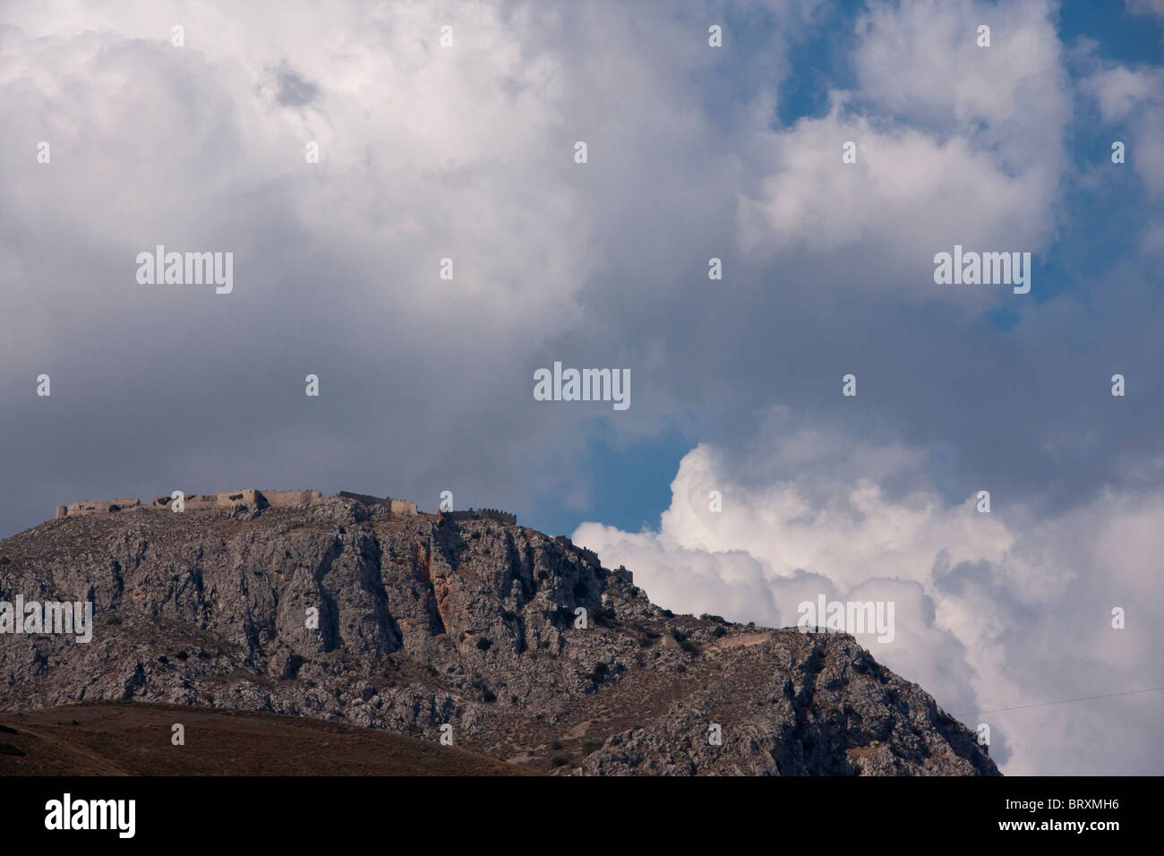 Akrokorinth Festung in der antike Korinth Stockfoto