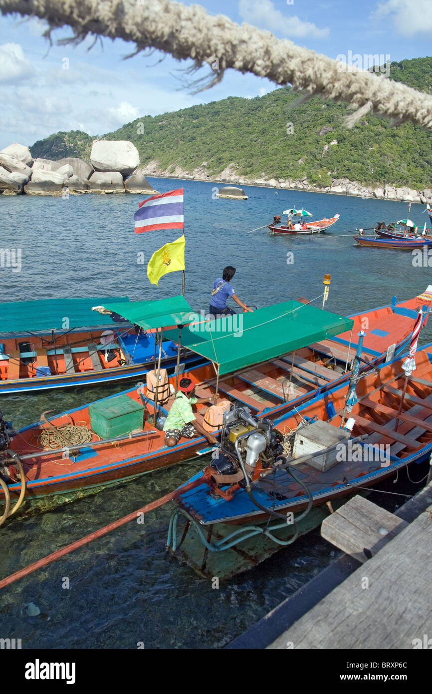 Pier am Nang Yuan Island, Thailand Stockfoto