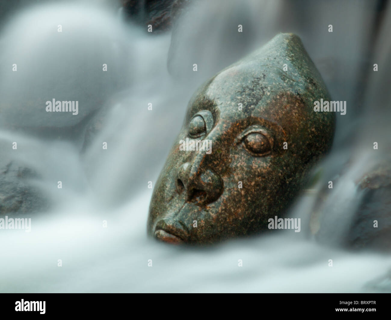 Stein-Kopf in weiches Wasser Stockfoto