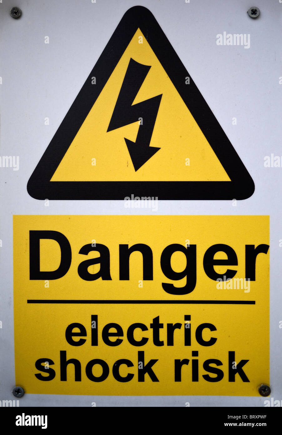 Symbol für Gefahr eines elektrischen Schlages Stockfoto Symbol für Gefahr eines elektrischen Schlages Stockfoto