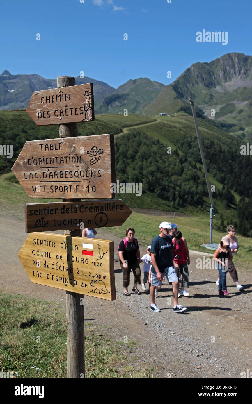 WANDERN SCHALTUNG, BAGNERES-DE-LUCHON, HAUTE-GARONNE (31), FRANKREICH Stockfoto