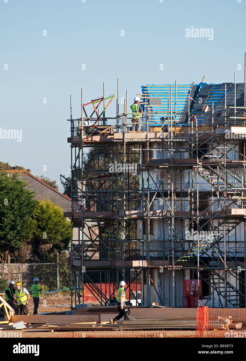 eine erschwingliche Wohnprojekt im Bau in Camborne, Cornwall, UK Stockfoto