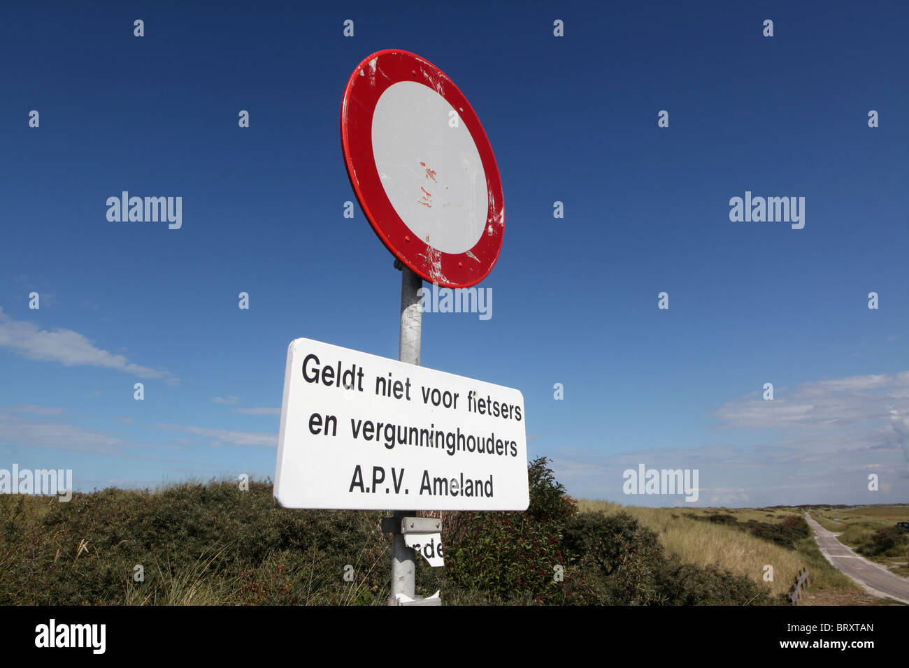 Schild in den Niederlanden Stockfoto