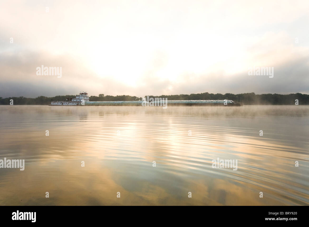 Mississippi Fluss in der Dämmerung Iowa USA Stockfoto