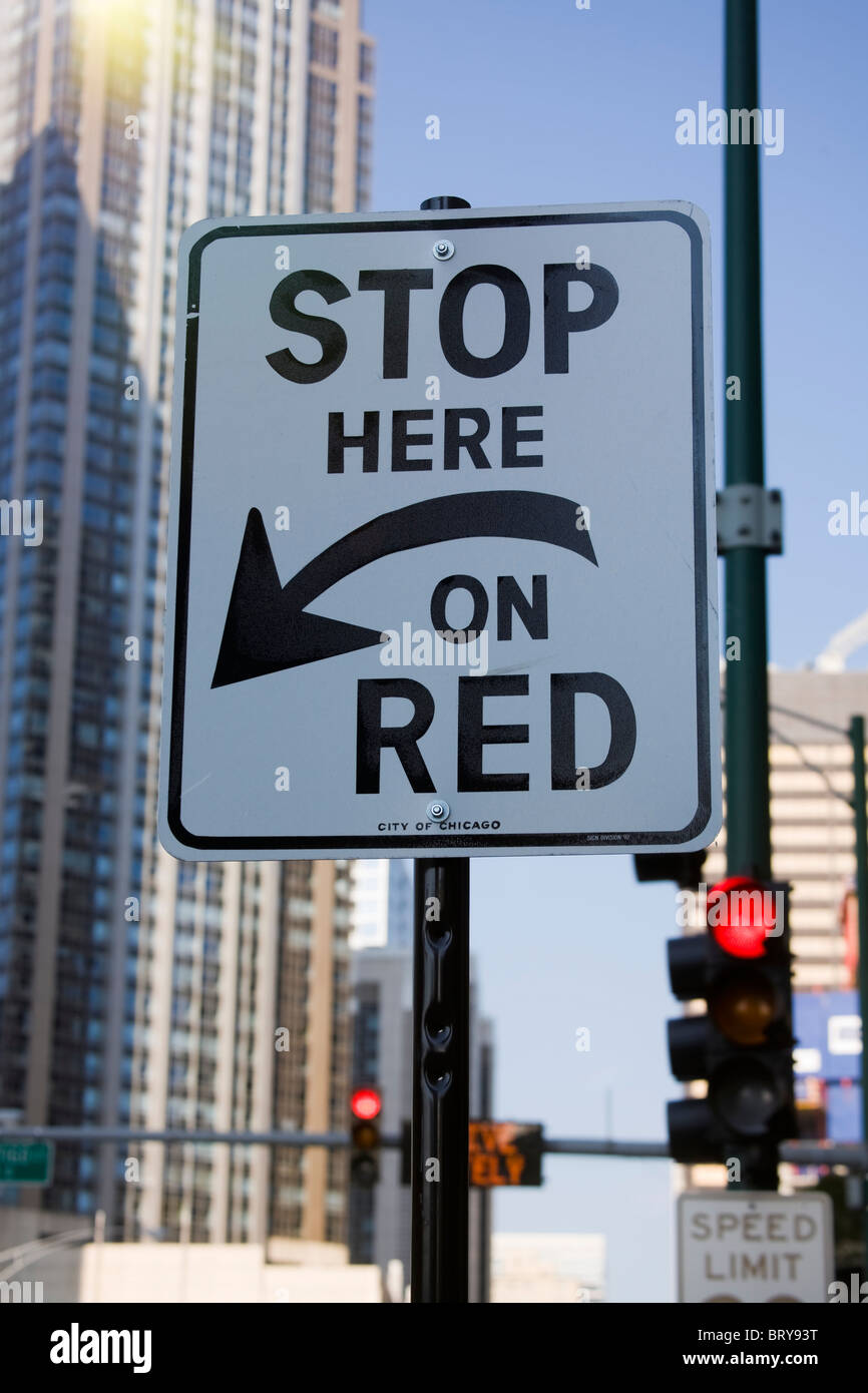 Schild Chicago Illinois USA Stockfoto