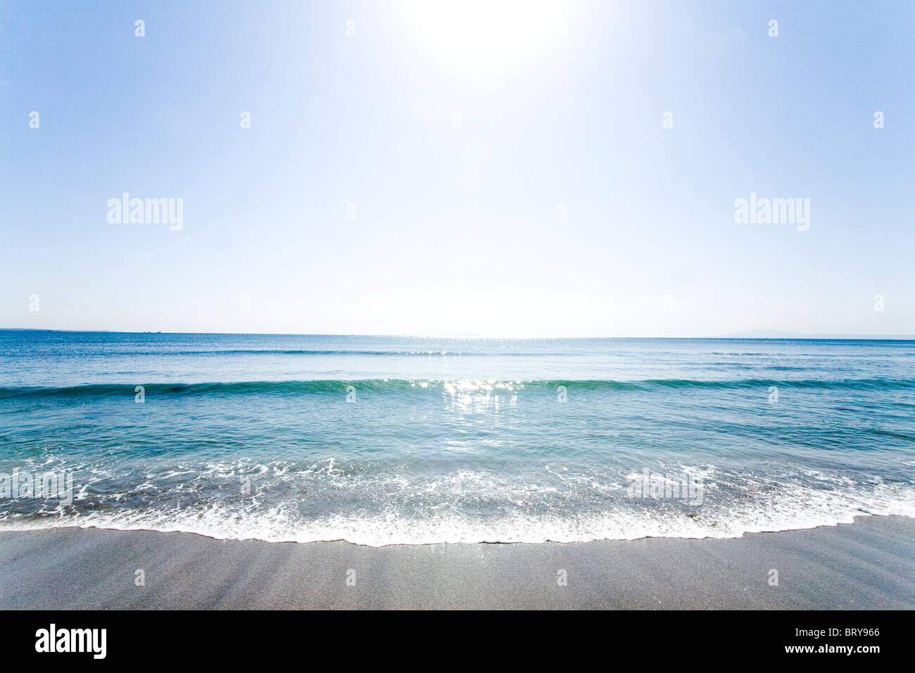 Strand und Sunbeam Präfektur Kanagawa Honshu Japan Stockfoto