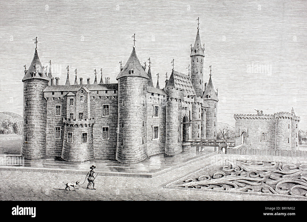 Das Schloss Rambouillet, Frankreich, erbaut im 14. Jahrhundert. Stockfoto