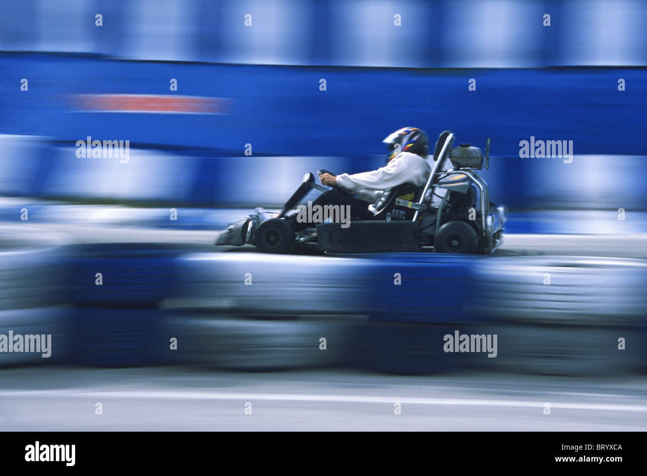 kreative Unschärfe Karting Stockfoto