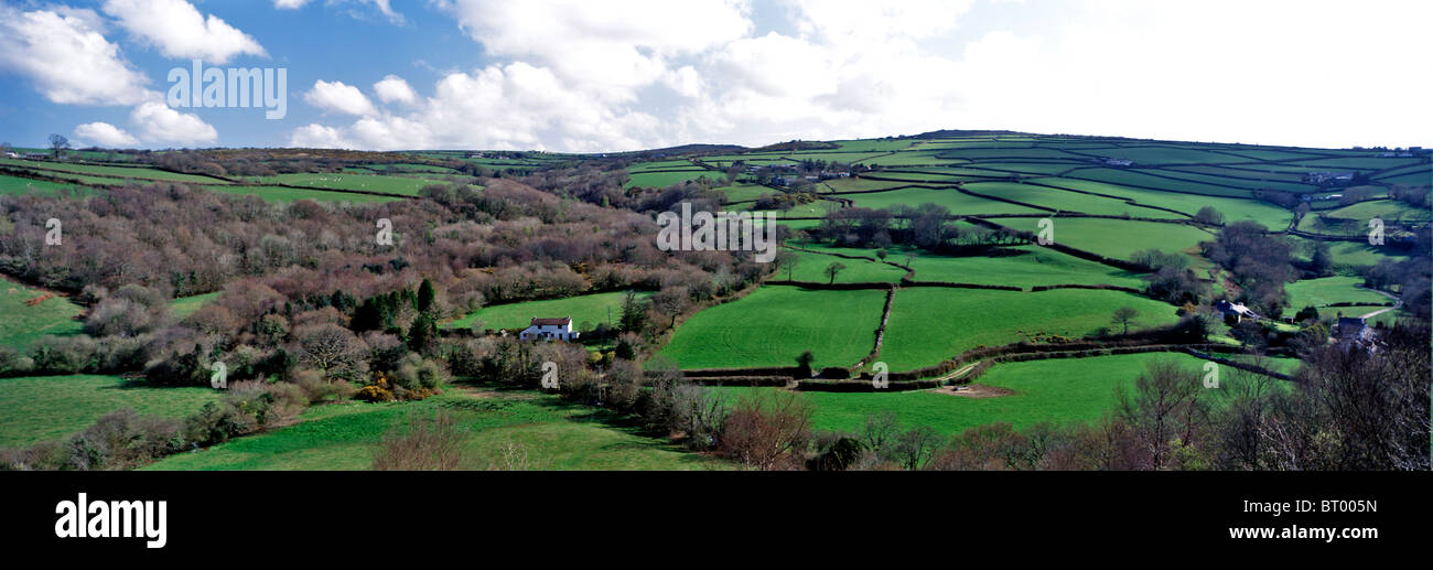 Panorama von Ackerland in Mid-Wales Stockfoto