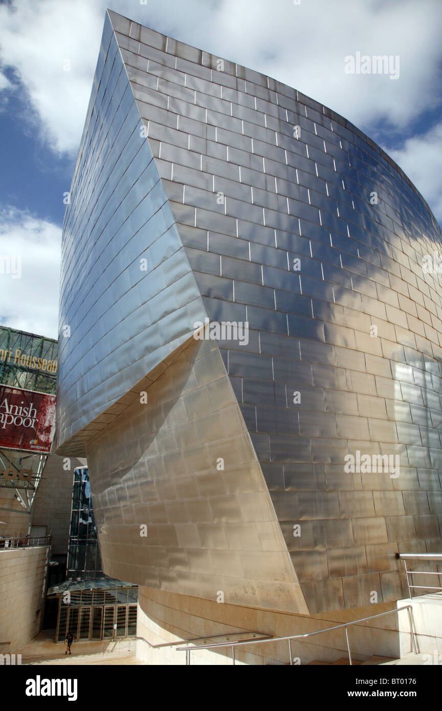 Architektonische Details in der Nähe der Eingang zum Guggenheim Museum, Bilbao, Spanien Stockfoto